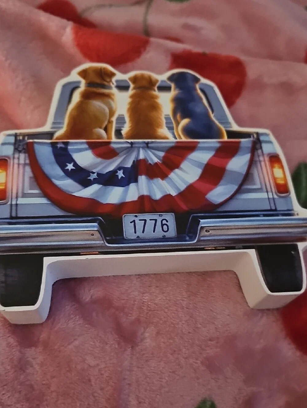 Patriotic Truck Dogs Wall Plaque - Multi-Color